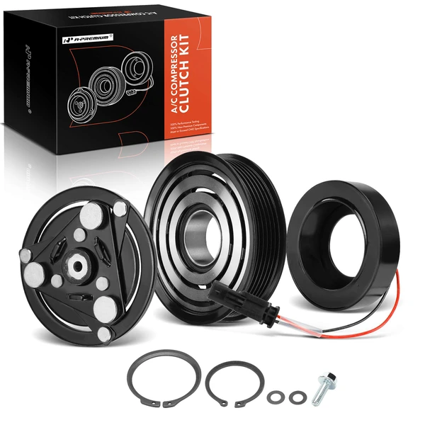 AC Compressor Clutch Kit with 6-Groove Pulley for Chevrolet Colorado GMC Canyon