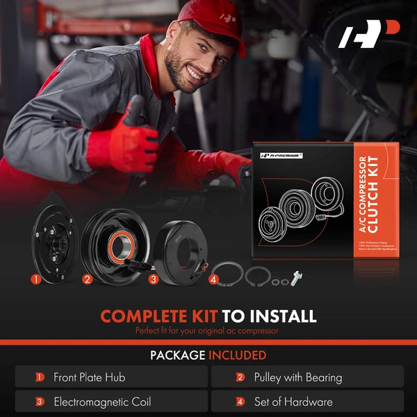 AC Compressor Clutch Kit with 5-Groove Pulley for Chevy Colorado 15-21