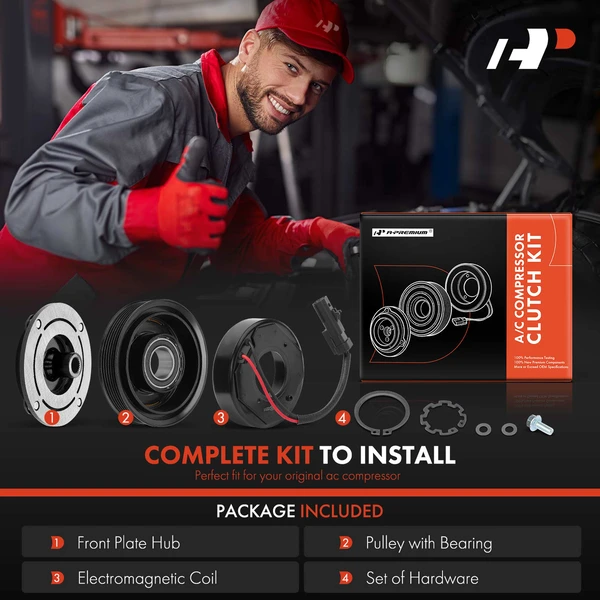 AC Compressor Clutch Kit with 6-Groove Pulley Fordodge Challenger Durango