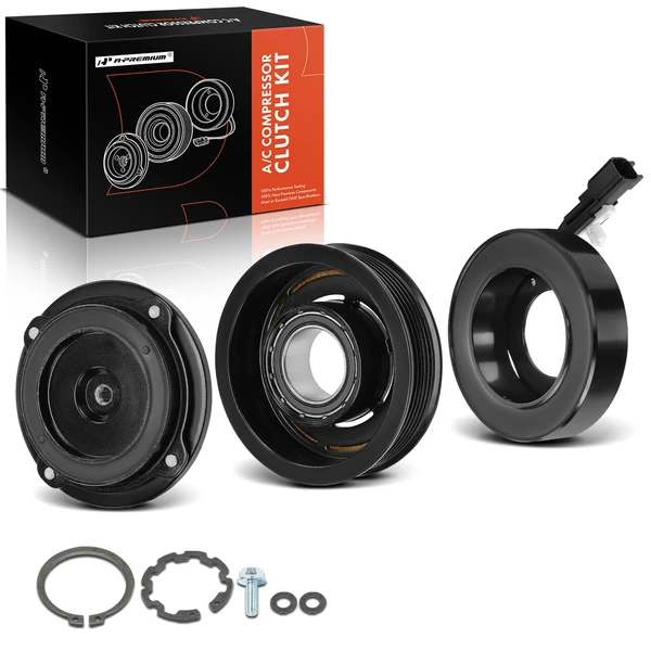 AC Compressor Clutch Kit with 6-Groove Pulley for 2013-2015 Ford Police Interceptor Utility