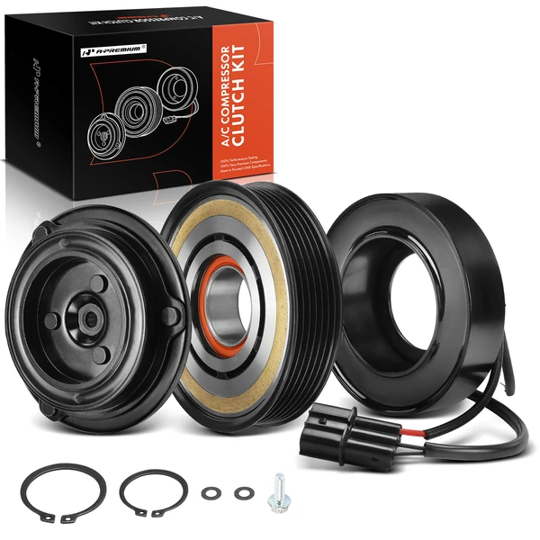 AC Compressor Clutch Kit with 6-Groove Pulley for 2019-2020 Hyundai Santa Fe