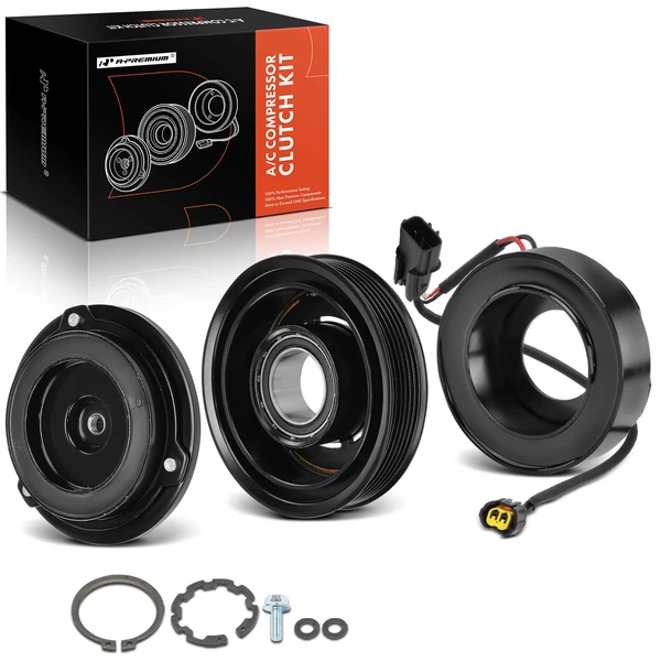 AC Compressor Clutch Kit with 6-Groove Pulley for 2018-2021 Hyundai Kona