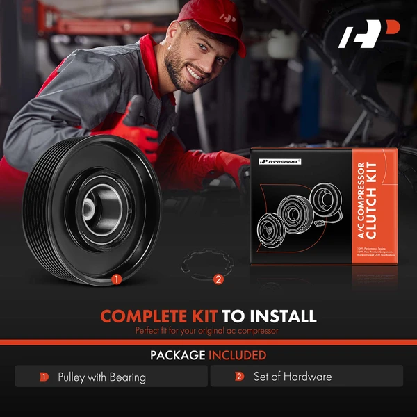 AC Compressor Clutch Kit with 8-Groove Pulley for BMW F25 X3 2011-2012 E70 X5