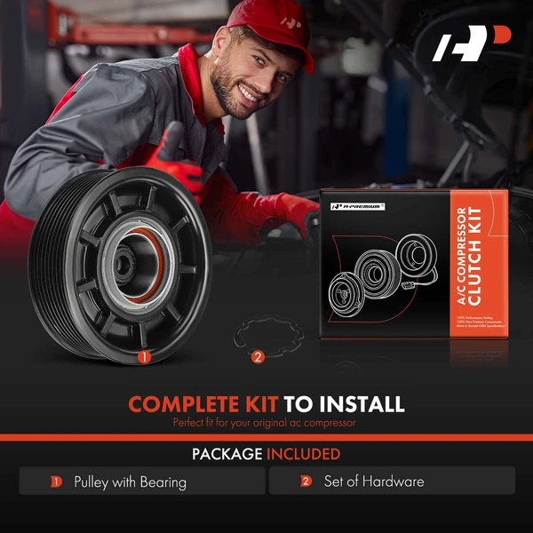 AC Compressor Clutch Kit with 8-Groove Pulley for BMW X1 2015 X3 2011-2015 M3