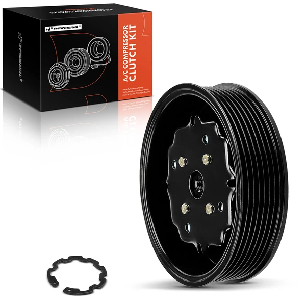 AC Compressor Clutch Kit with 7-Groove Pulley for 2005-2006 2008-2010 2017-2018 Porsche Cayenne