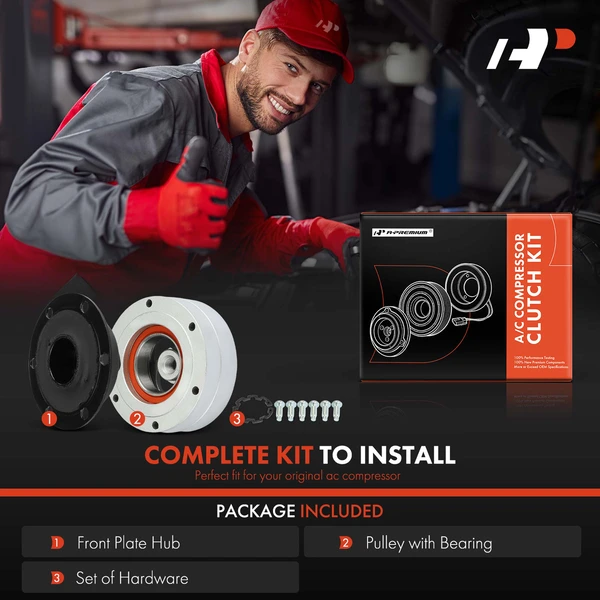 AC Compressor Clutch Kit for Audi A6 Quattro A8 Quattro R8 Volkswagen Touareg