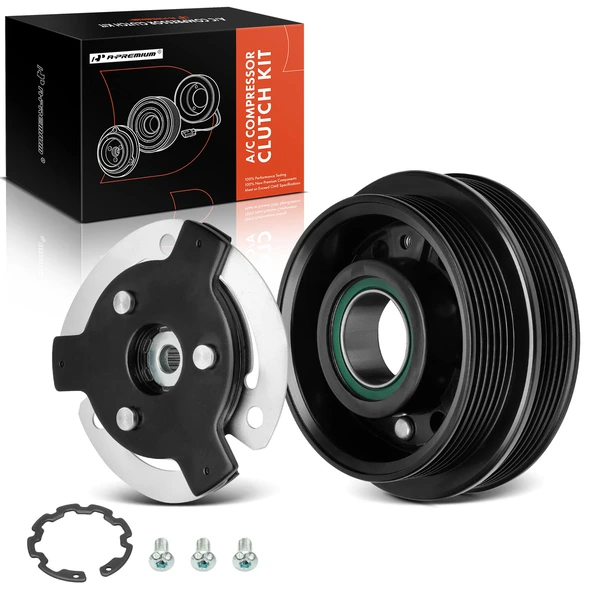 AC Compressor Clutch Kit with 10-Groove Pulley for 2012-2013 Audi TT RS Quattro