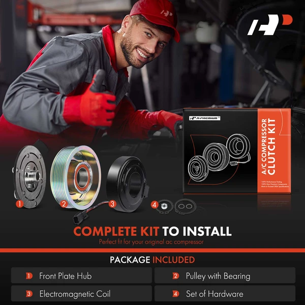 AC Compressor Clutch Kit with 7-Groove Pulley for INFINITI Q50 2014-2022