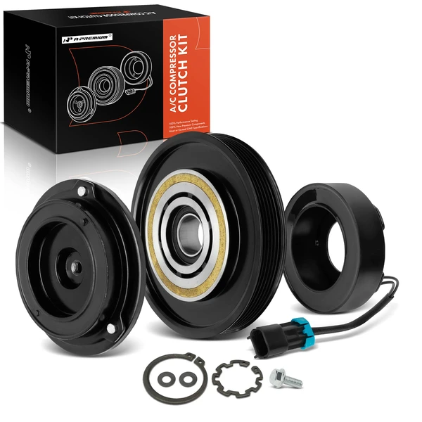 AC Compressor Clutch Kit with 6-Groove Pulley for 2015-2018 Freightliner Columbia