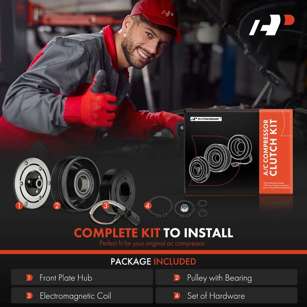 AC Compressor Clutch Kit for Audi TT Quattro Volkswagen Beetle Golf Jetta R32