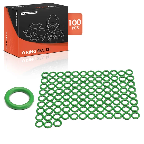 100 Pcs Exact ID(8.00±0.13mm) Exact CS(2.00±0.08mm) HNBR O-Rings Kit for Universal
