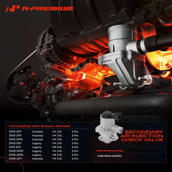 Driver Secondary Air Injection Check Valve for Subaru Forester Impreza Legacy 2.0L