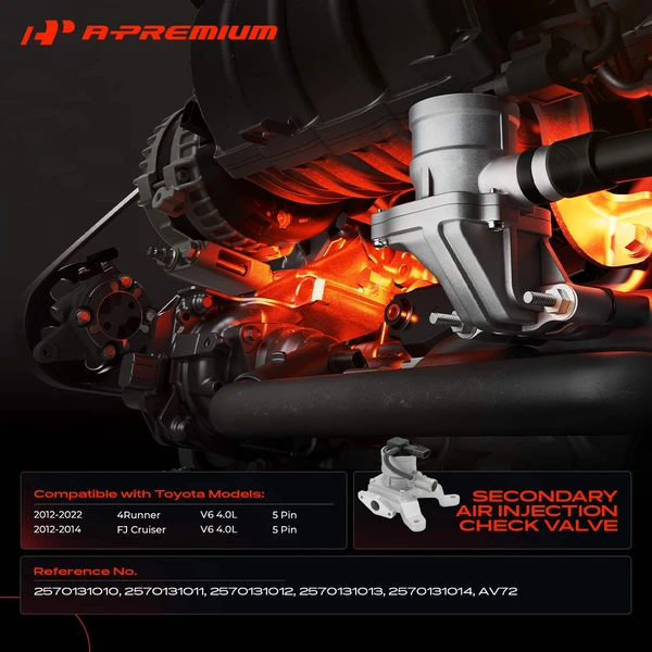 Secondary Air Injection Pump Check Valve for Toyota 4Runner FJ Cruiser V6 4.0L