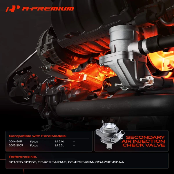 Secondary Air Injection Check Valve for Ford Focus 2003-2011 L4 2.0L L4 2.3L