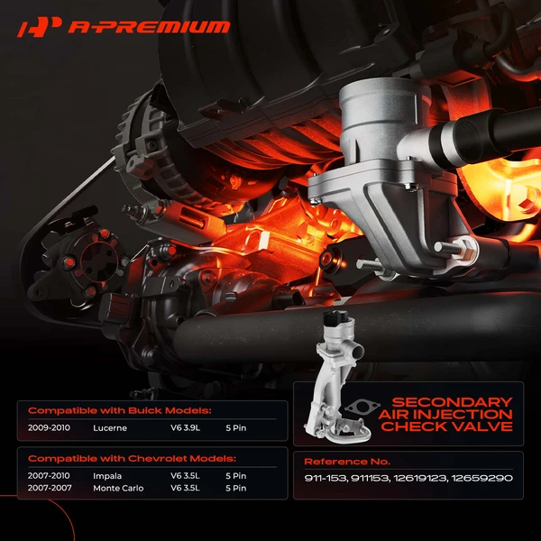 Secondary Air Injection Check Valve for Buick Lucerne Chevy Impala Monte Carlo