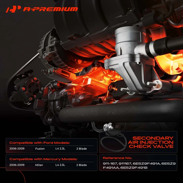 Secondary Air Injection Check Valve for Ford Fusion Mercury Milan 2006-2009 2.3L