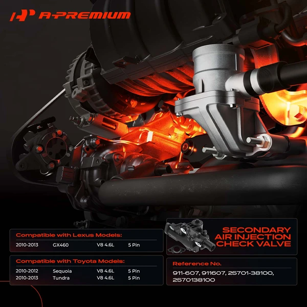 Right Secondary Air Injection Check Valve for Toyota Tundra Sequoia Lexus GX460