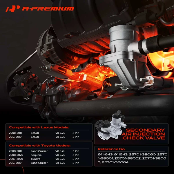 Secondary Air Injection Check Valve for Toyota Tundra 2007-2020 Land Cruiser