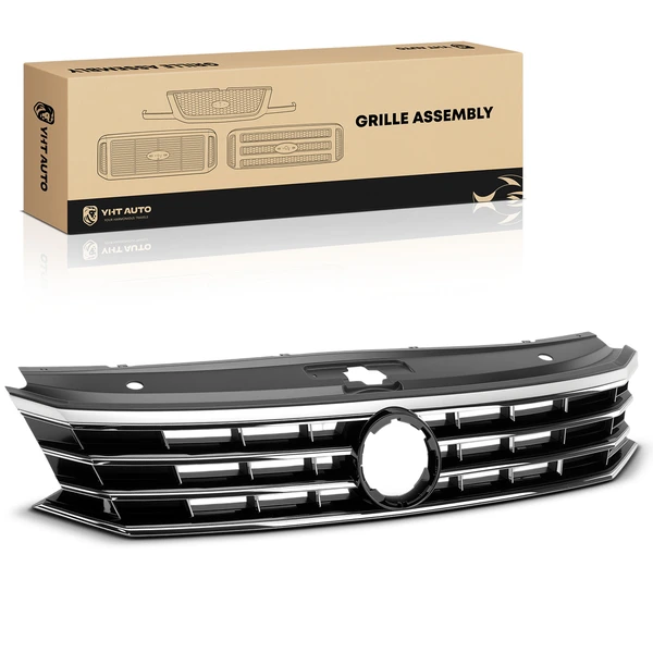 Front Bumper Grille for Volkswagen Passat 2016-2018 L4 1.8L 2.0L V6 3.6L