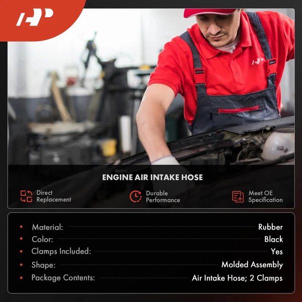 Air Cleaner To Engine Intake Hose with Clamps for Toyota Camry 12-17