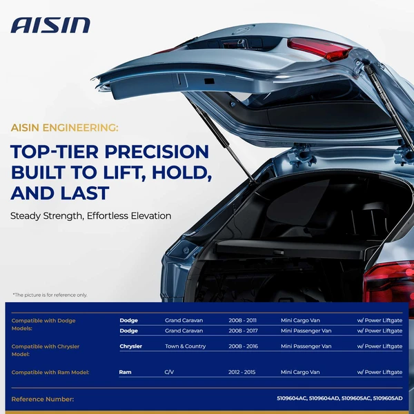 AISIN GASAZ-00497 2 Pcs Rear Liftgate Lift Support Strut for 2008-2016 Chrysler Town & Country