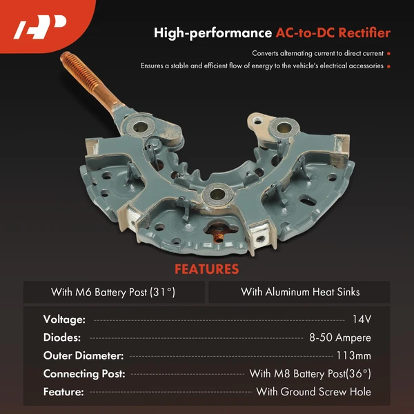 Alternator Rectifier Diode with Aluminum Heat Sinks for Dodge Lexus Jeep Toyota