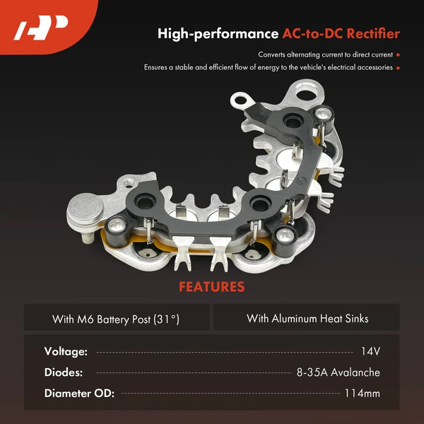 Alternator Rectifier Diode for Nissan Sentra 2000-2006 1.8L 114mm OD Avalanche