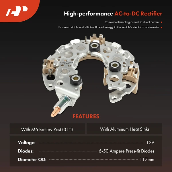 Alternator Rectifier Diode with Aluminum Heat Sinks for Toyota Camry RAV4 Lexus