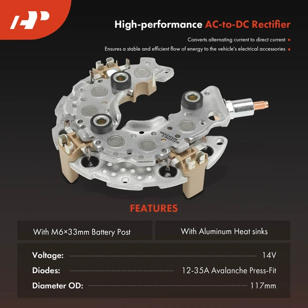 Alternator Rectifier Diode with Aluminum Heat Sinks for Toyota Highlander Tacoma