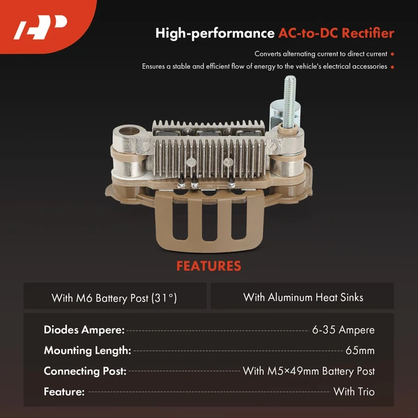 Alternator Rectifier Diode with Trio for Ford Festiva Dodge Colt Plymouth Mazda