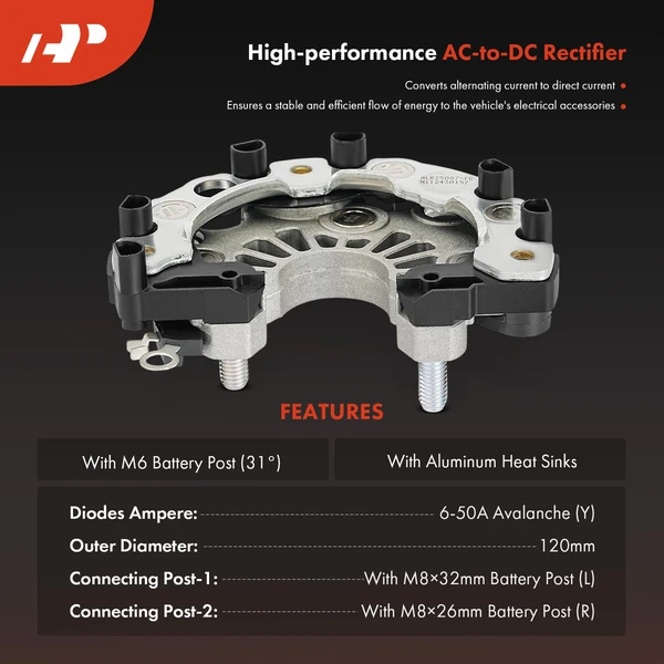 Alternator Rectifier Diode for Audi A3 2014-2015 Q3 2015 A1 2012-2016 Avalanche