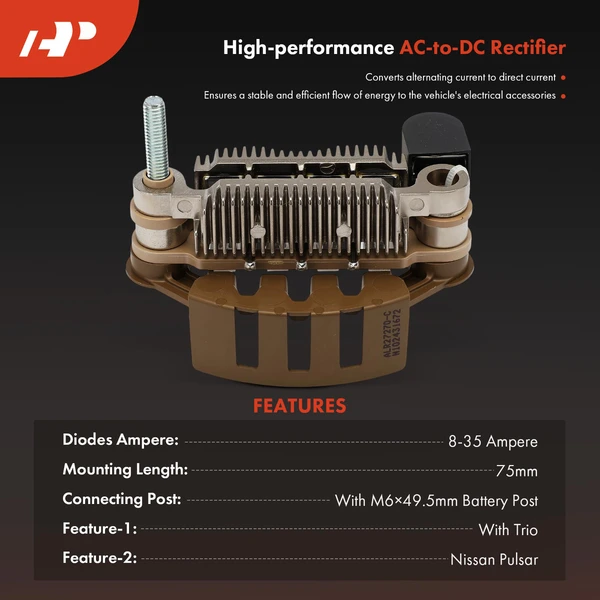 Alternator Rectifier Diode with Trio for Nissan Sentra Ford Festiva Mazda B2200