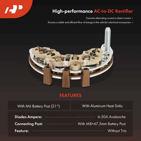 Alternator Rectifier Diode for Chevy Aveo Aveo5 Pontiac Wave Suzuki Swift+ 1.6L