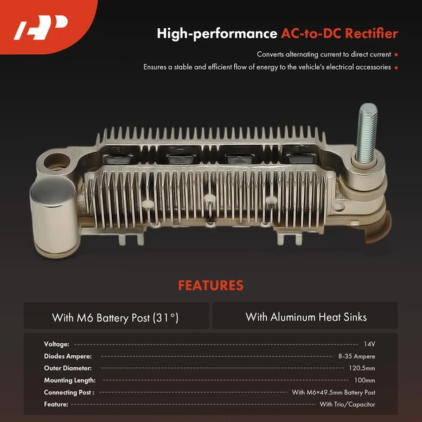 Alternator Rectifier Diode with Trio Capacitor for Hyundai Sonata Dodge Mitsubishi