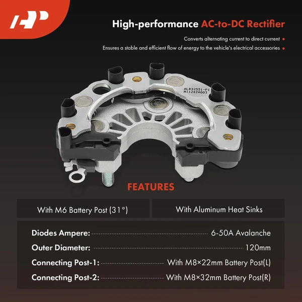 Alternator Rectifier Diode for VW Jetta GTI Eos Jetta City 6-50A Avalanche 12V