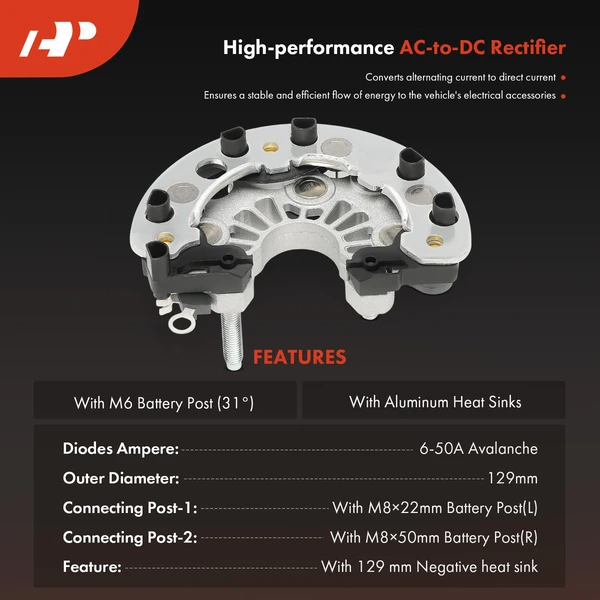 Alternator Rectifier Diode with Heat Sinks for BMW Chevy GMC Cadillac Buick Pontiac