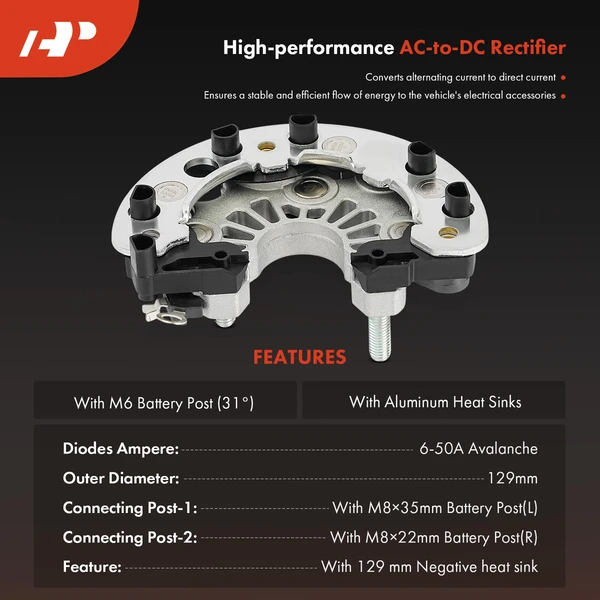 Alternator Rectifier Diode with Heat Sinks for Mercedes-Benz W203 W204 C230 CLK350