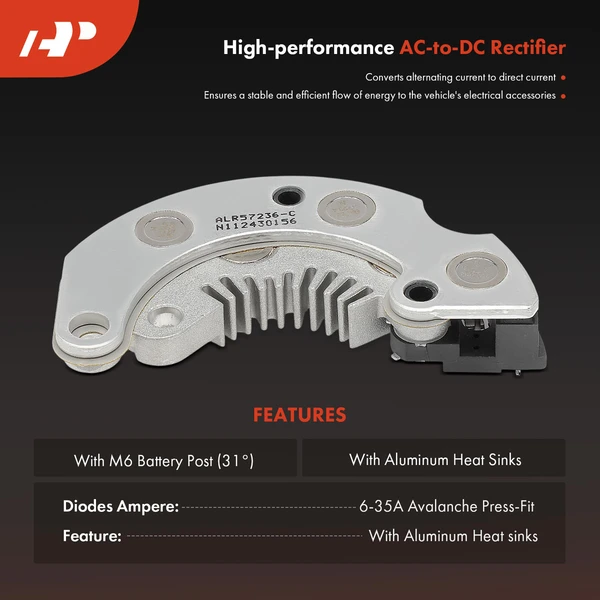 Alternator Rectifier Diode with Aluminum Heat Sinks for Chevrolet Camaro GMC Buick
