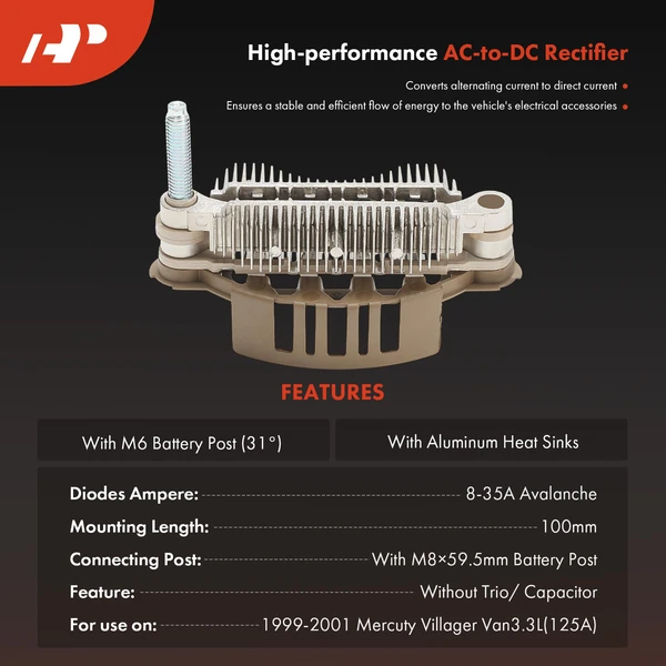 Alternator Rectifier Diode for Nissan Pathfinder 2003-2004 INFINITI Pontiac GTO