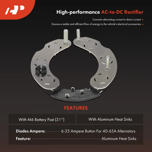 Alternator Rectifier Diode with Heat Sinks for Ford F-150 F-Super Duty Mercury 12V