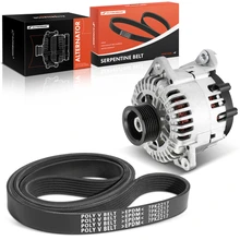 2 Pcs Alternator & 87.28" Serpentine Belt for 2012-2021 Nissan NV2500