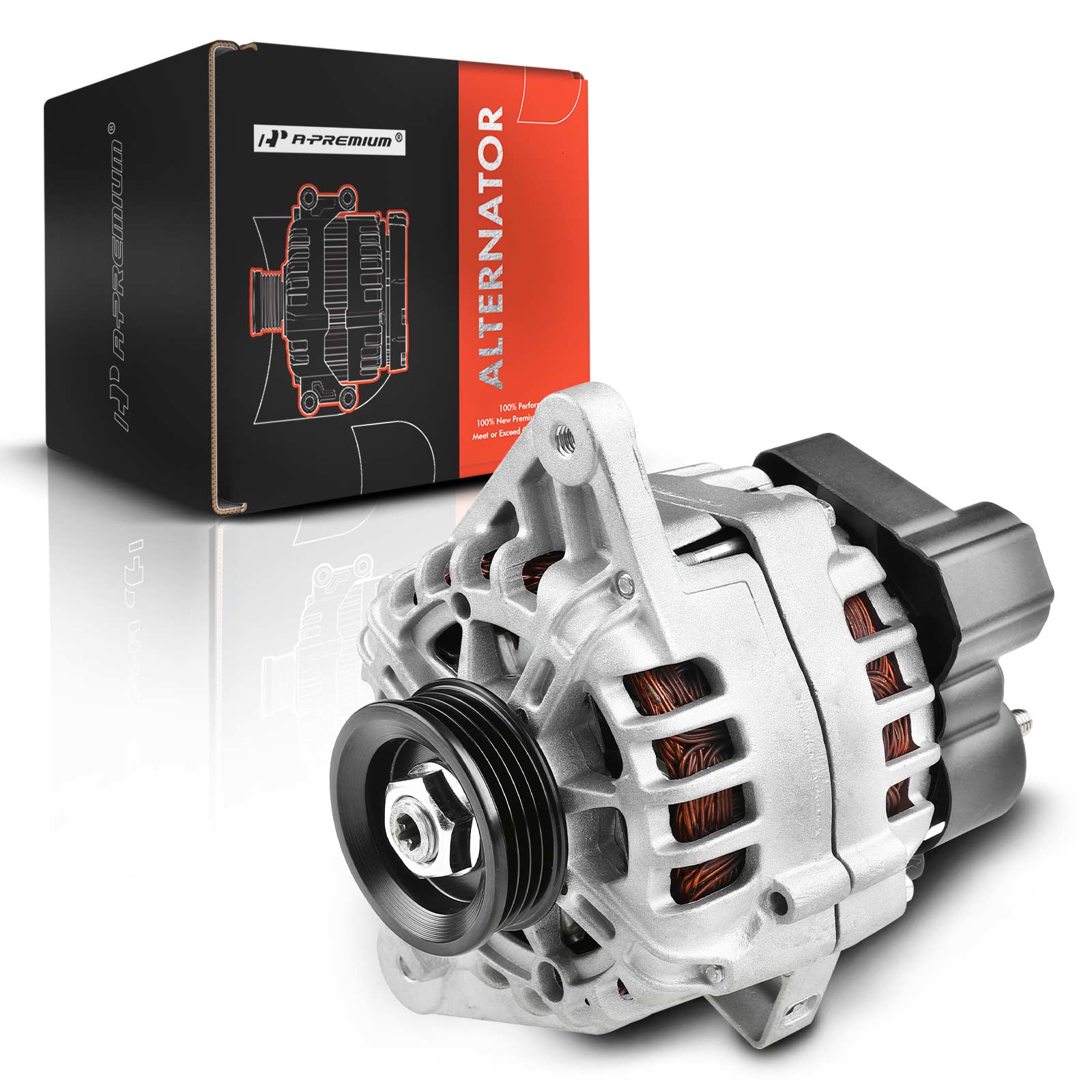 The A-premium Alternator 90A 12V Clockwise 4-Groove Pulley A-Premium APALT161 Image 