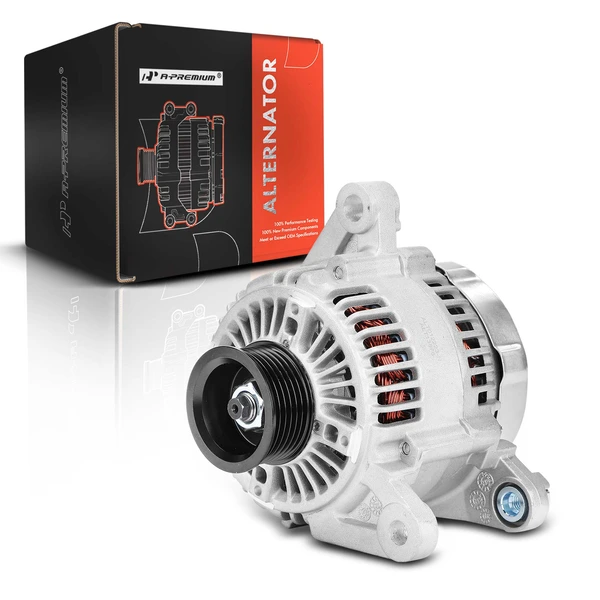 2001-2006 Jeep Wrangler Alternator 81A/117A 12V Clockwise 6-Groove Pulley A-Premium APALT354