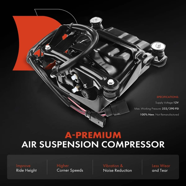 Air Suspension Compressor with Bracket for Porsche Panamera 2010-2016