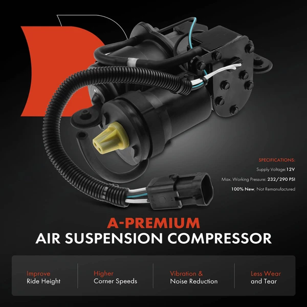 Air Suspension Compressor for Cadillac DeVille 2000-2005 Seville 1998-2004 4.6L