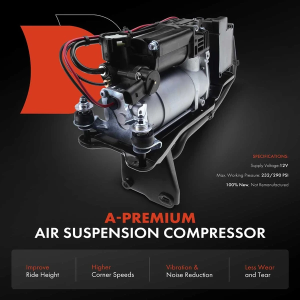 Air Suspension Compressor with Bracket for Audi A6 06-11 A6 Quattro 05-11 S6