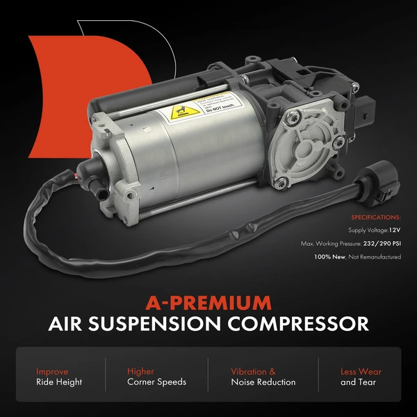 Air Suspension Compressor for Audi A6 A8 Quattro 19-23 V6 3.0L V8 4.0L Turbocharged