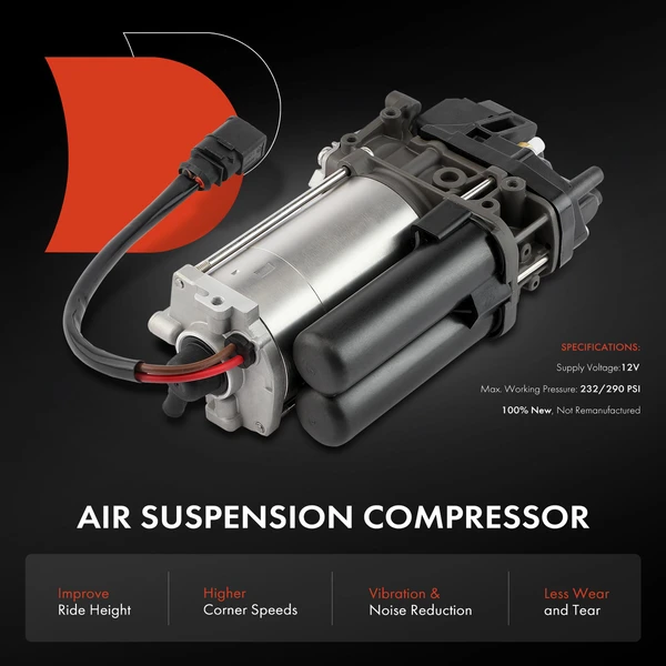 Air Suspension Compressor without Bracket for Tesla S 16-21 X 16-20 Electric