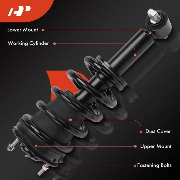 2 Pcs Front Driver & Passenger Complete Strut Assembly for Chevy GMC Cadillac