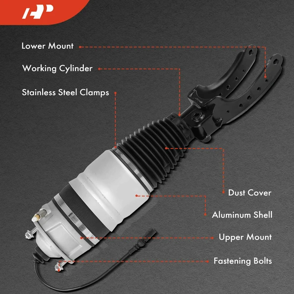 Front Driver Air Suspension Strut for Porsche Cayenne Volkswagen Touareg 11-18